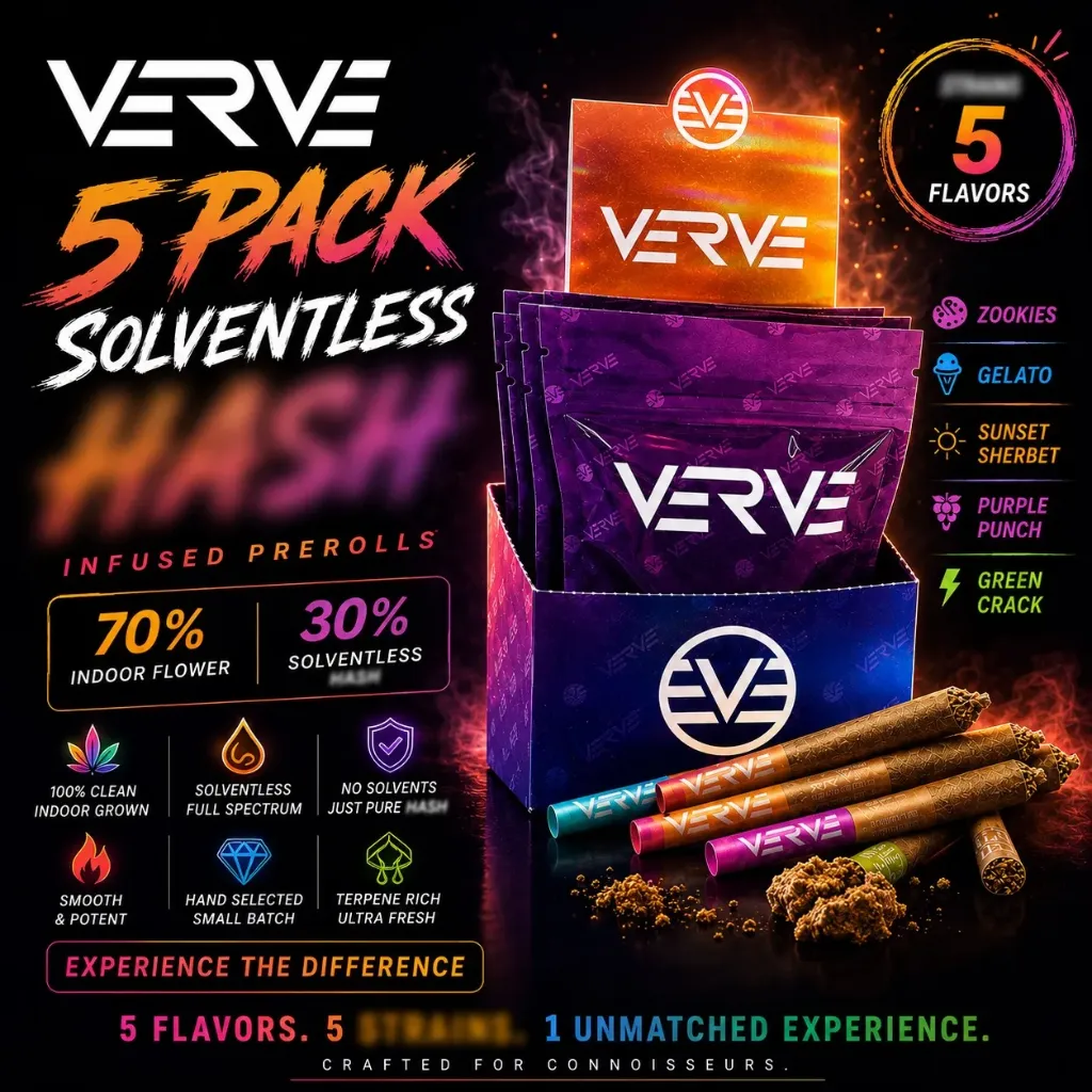 Verve Hash infused 5 pack with Flavor tips